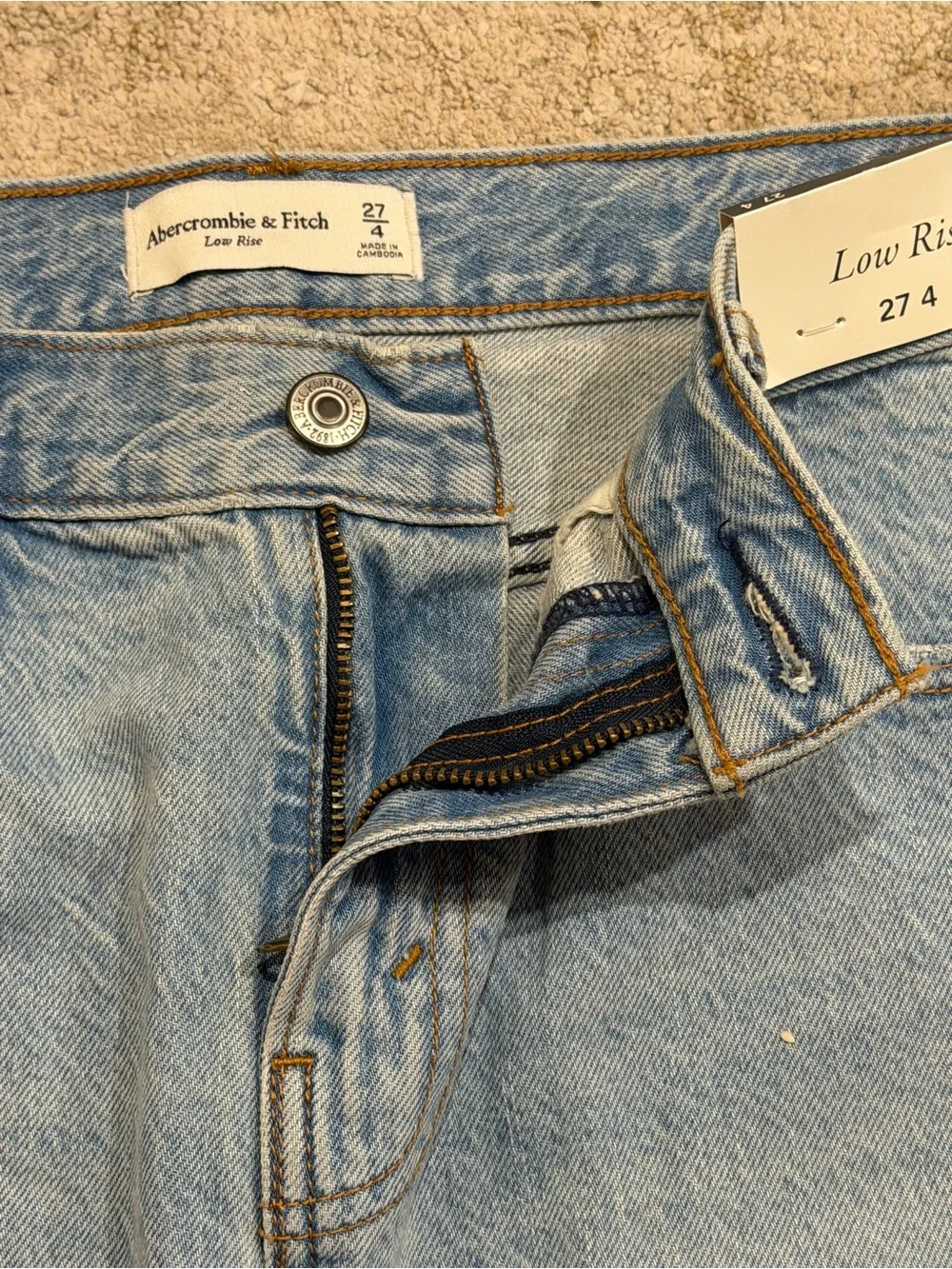 Abercrombie and fitch Light Blue Denim Mini Skirt - Low Rise - Picture 4 of 5